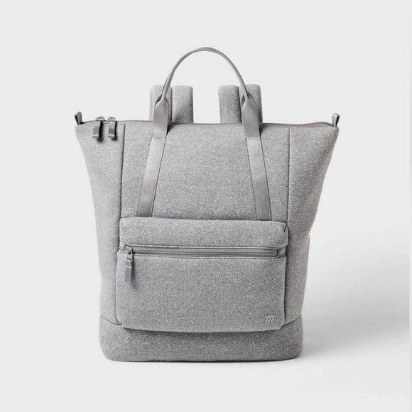 Faux Neoprene Handbags - Faux Neoprene Backpack - Heathered Gray
